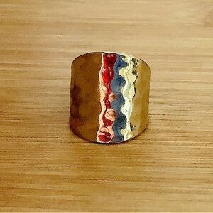 $62   Seta Co Estate Ring  Sterling & Gold Overlay  Size 7  Seta Co  STERLING
